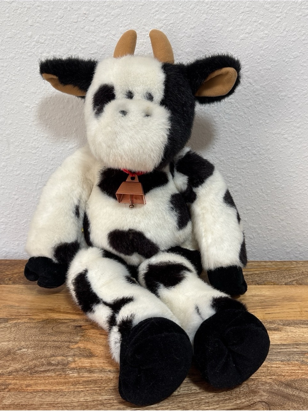 VINTAGE Build A Bear Workshop Original Floppy Cow W/ Bell 19" Stuffed Plush